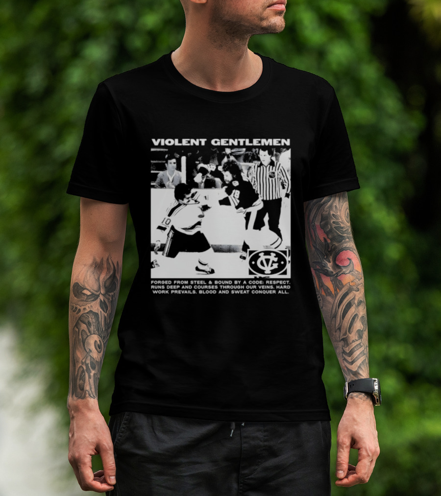 Violent Gentlemen Hockey Club Powered By Steel Sound Respect Vintage Riot T-Shirt