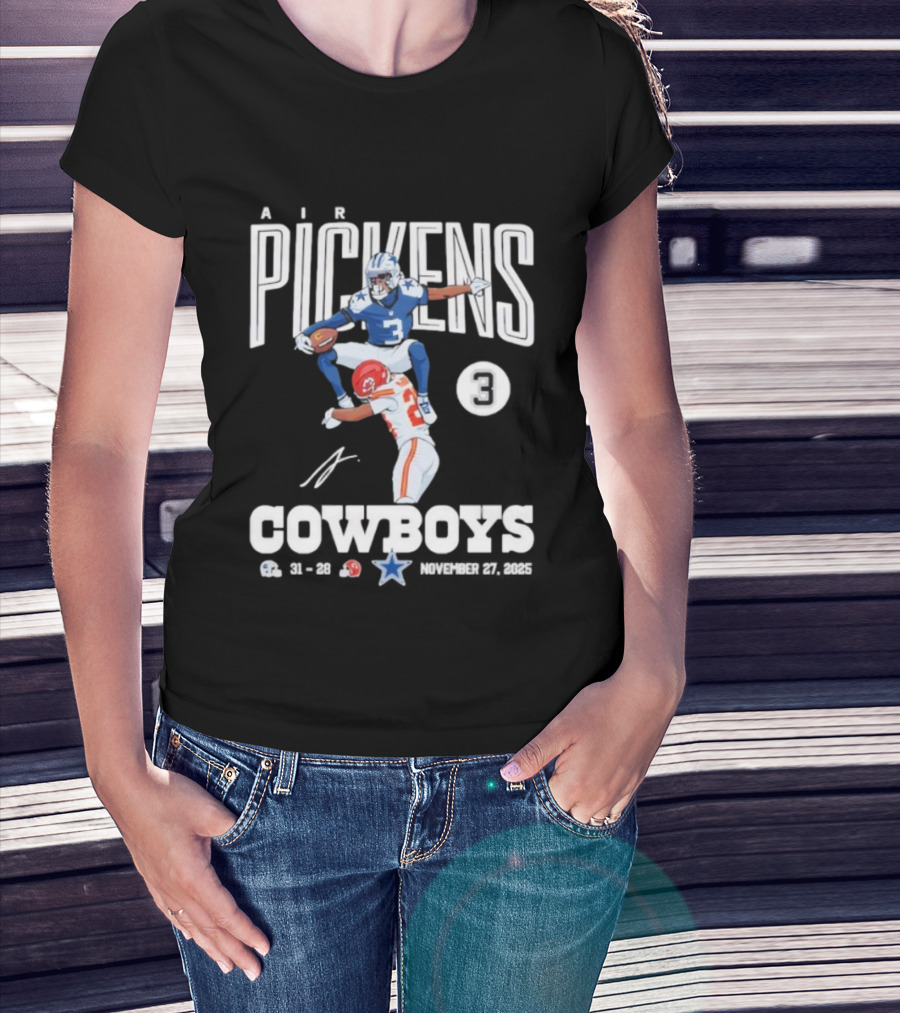 Pickens Cowboys KC Chiefs Catch November 27th 2025 Signature T-Shirt