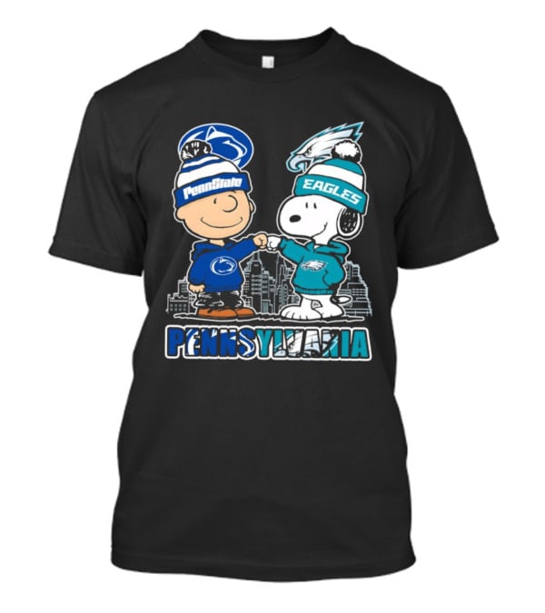 Charlie Brown Snoopy Philadelphia Eagles Penn State Pennsylvania Fist Bump T-Shirt