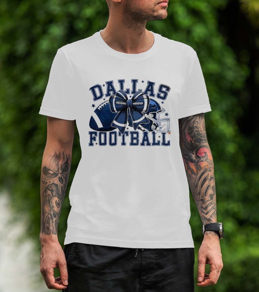 Dallas Coquette Bow Touchdown Football Game Day T-Shirt