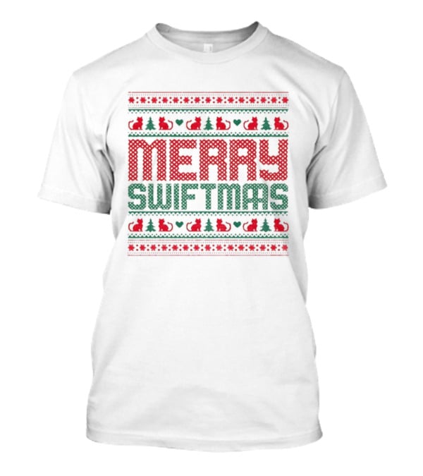 Merry Swiftmas Cat Christmas Sweater Parody Holiday Style T-Shirt