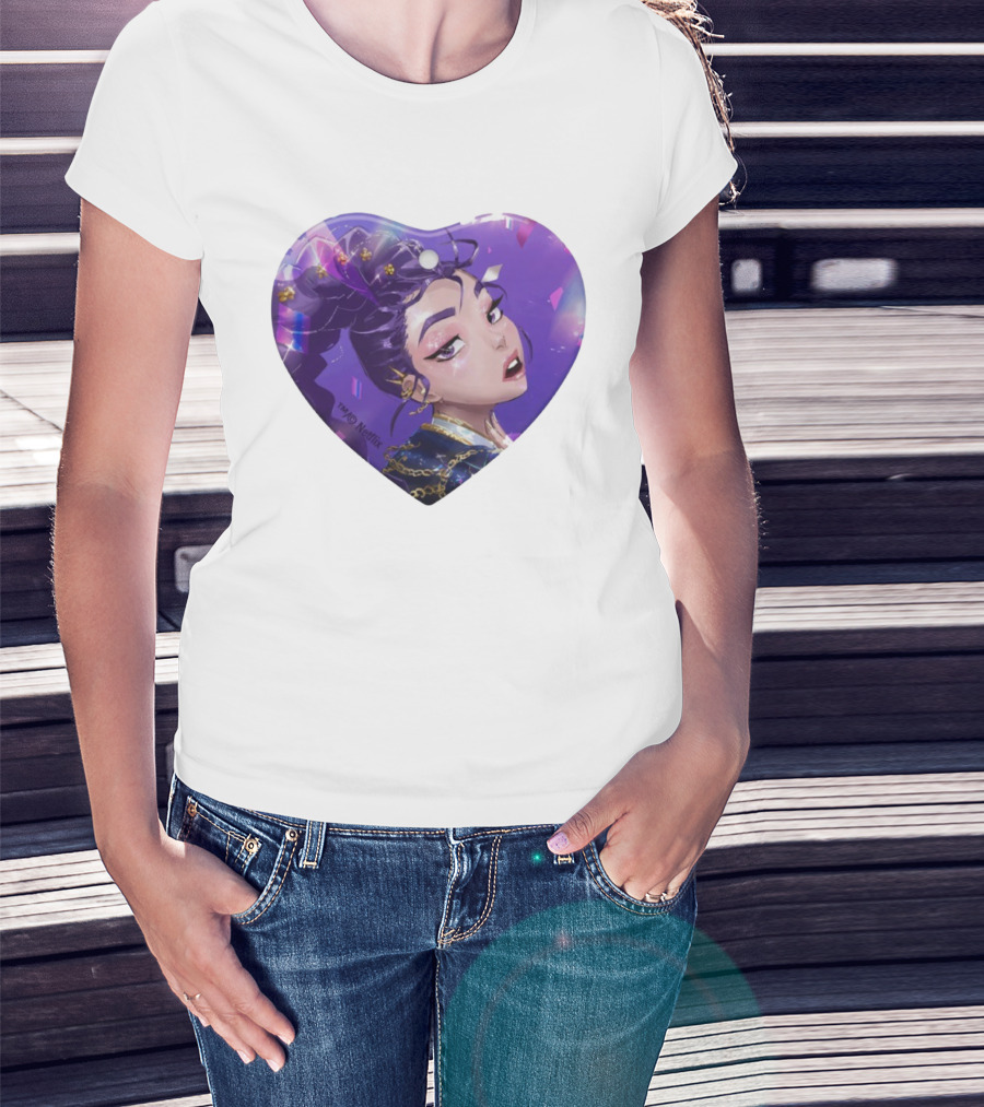 KPop Demon Hunters Rumi TM © Netflix Purple Heart T-Shirt