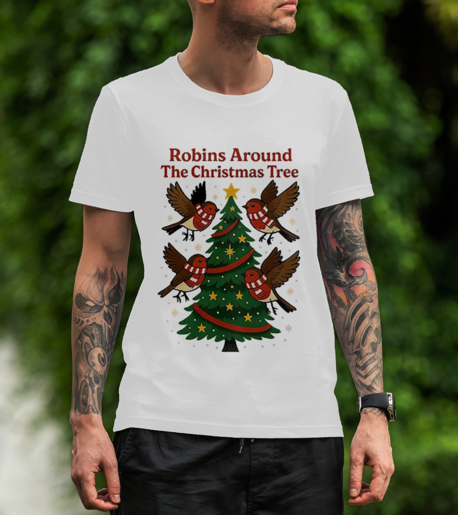 Robins Around The Christmas Tree Cheltenham Town T-Shirt
