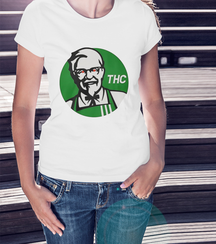THC Colonel Sanders Green Apron Red Eyes T-Shirt