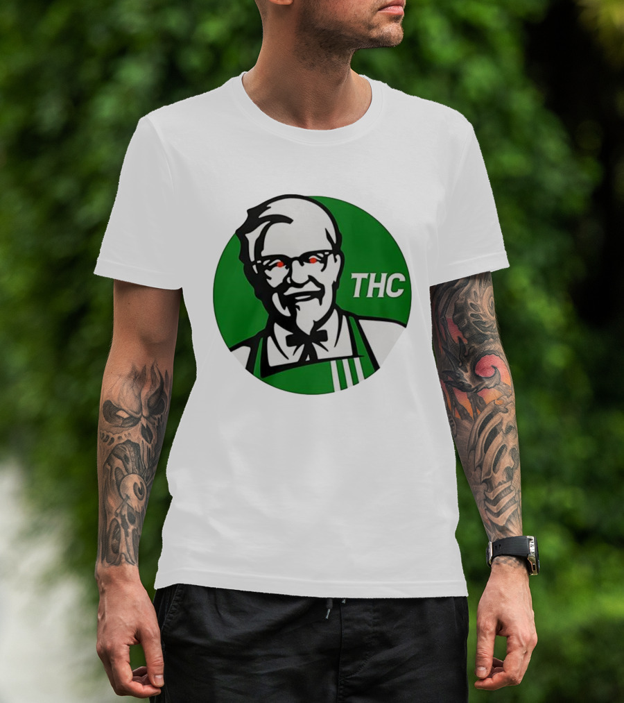 THC Colonel Sanders Green Apron Red Eyes T-Shirt