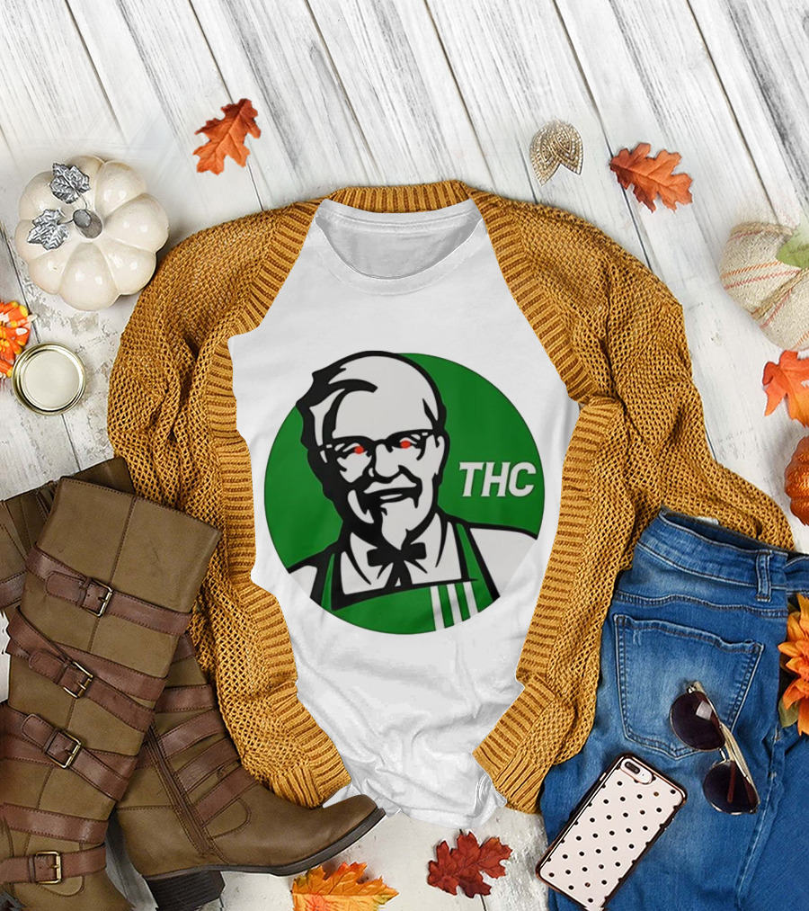 THC Colonel Sanders Green Apron Red Eyes T-Shirt