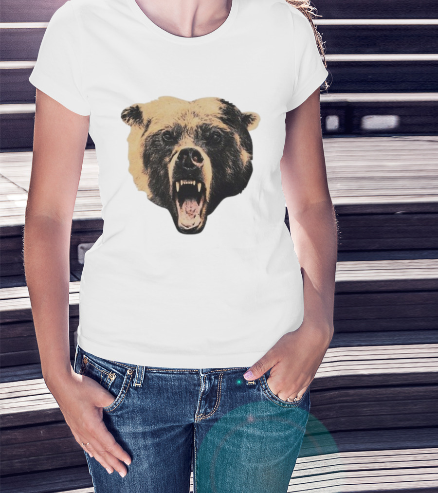 Chicago Bears Golf Wang Cutout Fierce Roaring Bear Face T-Shirt