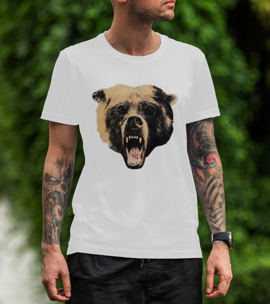Chicago Bears Golf Wang Cutout Fierce Roaring Bear Face T-Shirt
