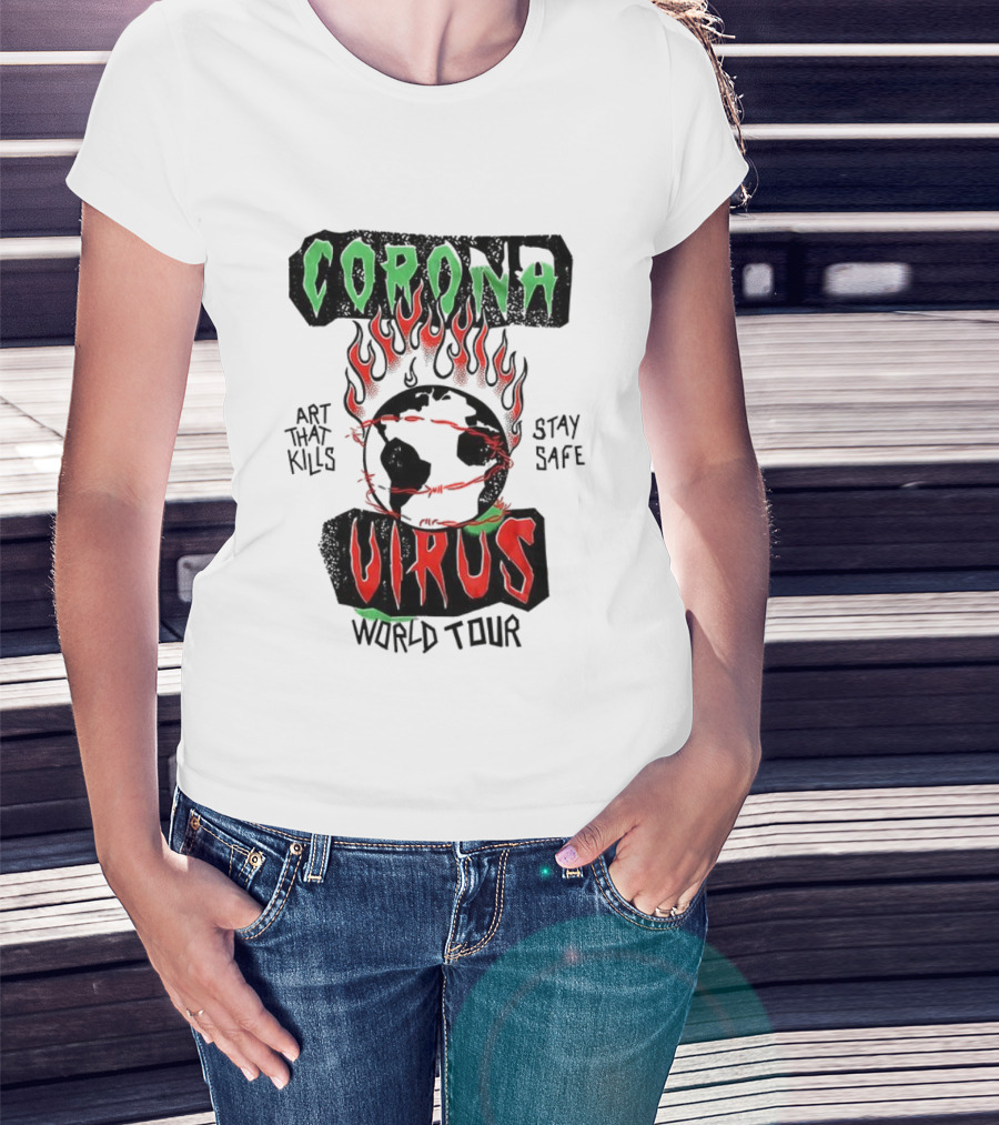 Corona Virus Art That Kills Stay Safe World Tour T-Shirt