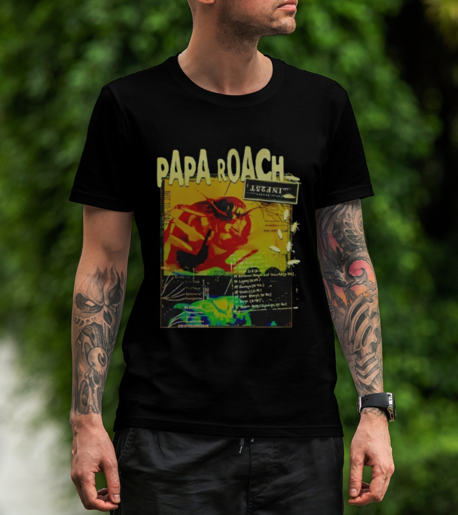 Papa Roach Infest 25 Commemorative Scraps Collage T-Shirt