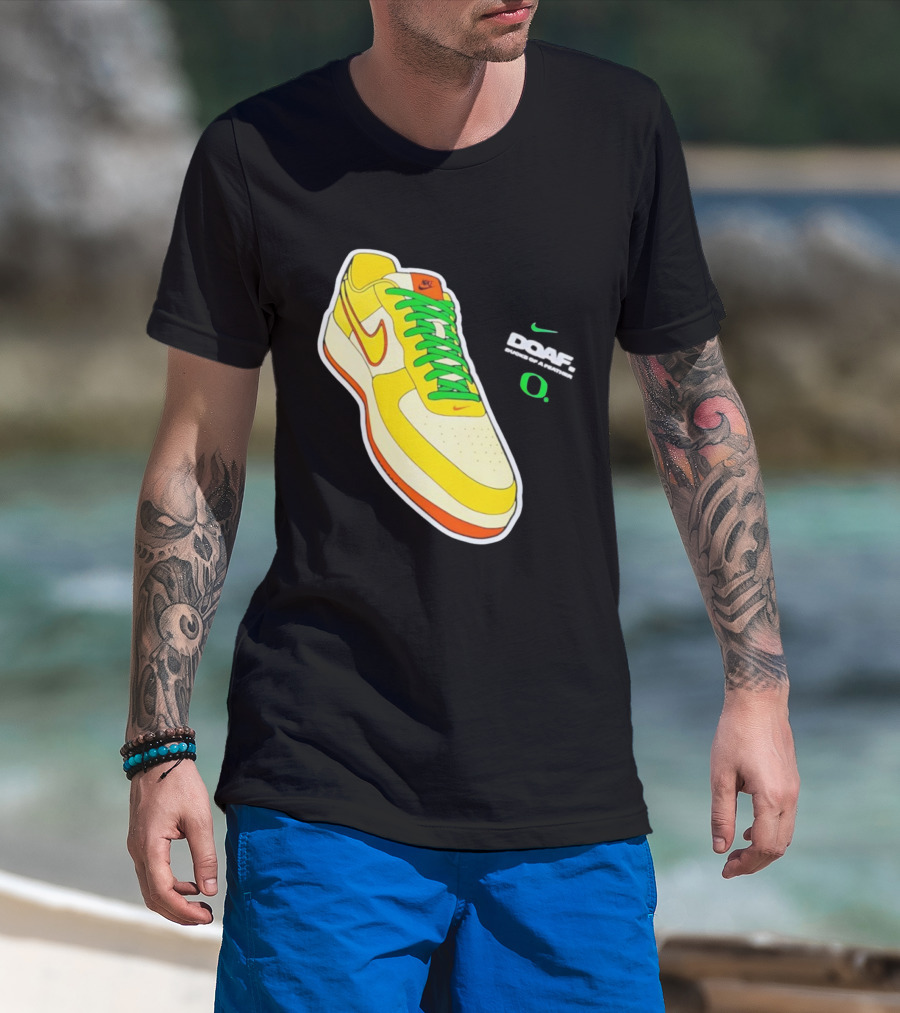 Oregon Ducks DOAF Hatched Heat Nike Sneaker T-Shirt
