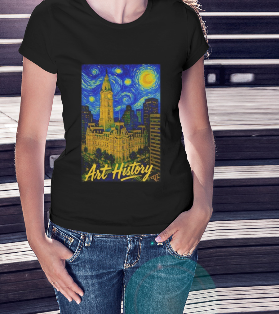 Art History Starry Van Gogh City Hall Night Scene T-Shirt