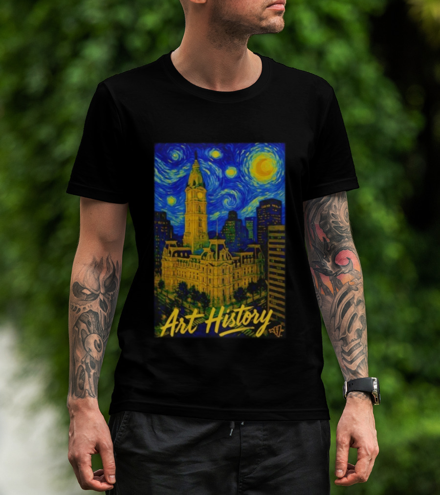 Art History Starry Van Gogh City Hall Night Scene T-Shirt