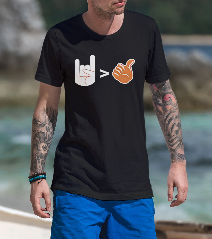 Texas Longhorns Hook ’em Hand Gesture Greater Thumbs Up Symbol 2025 T-Shirt