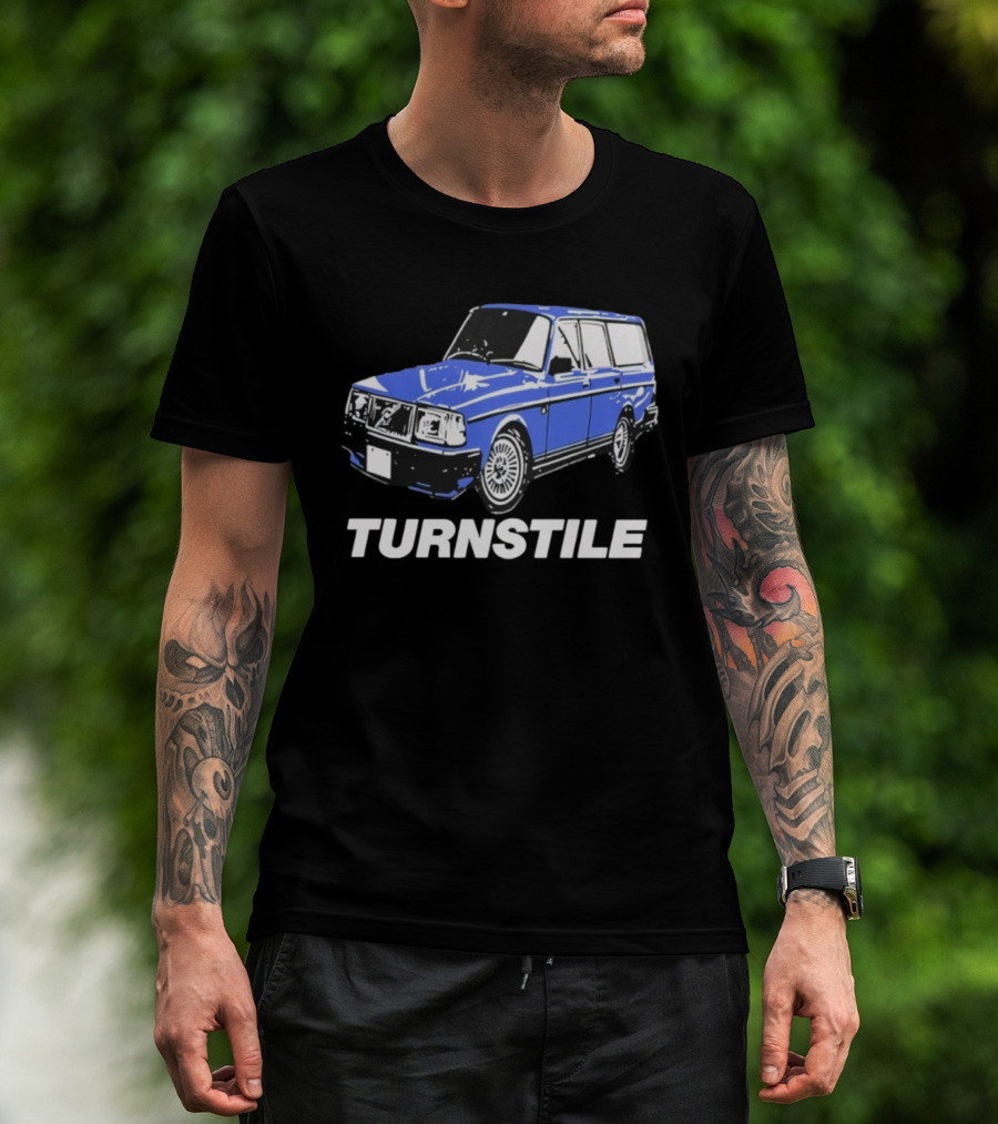 Turnstile Volvo Car Blue Illustration T-Shirt