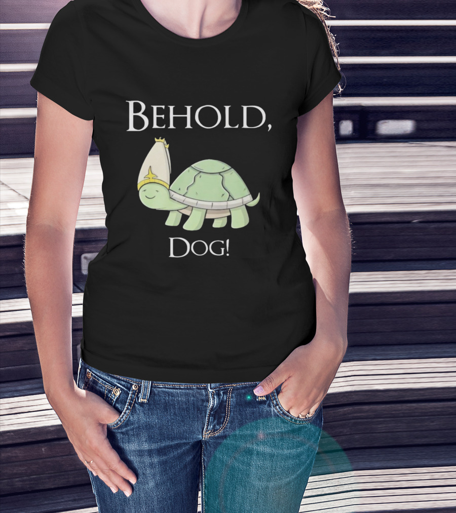 Behold Dog Turtle Wearing Bishop Hat T-Shirt