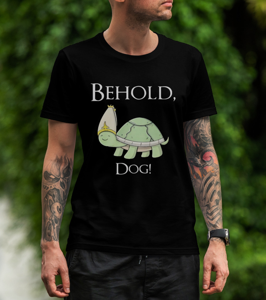 Behold Dog Turtle Wearing Bishop Hat T-Shirt