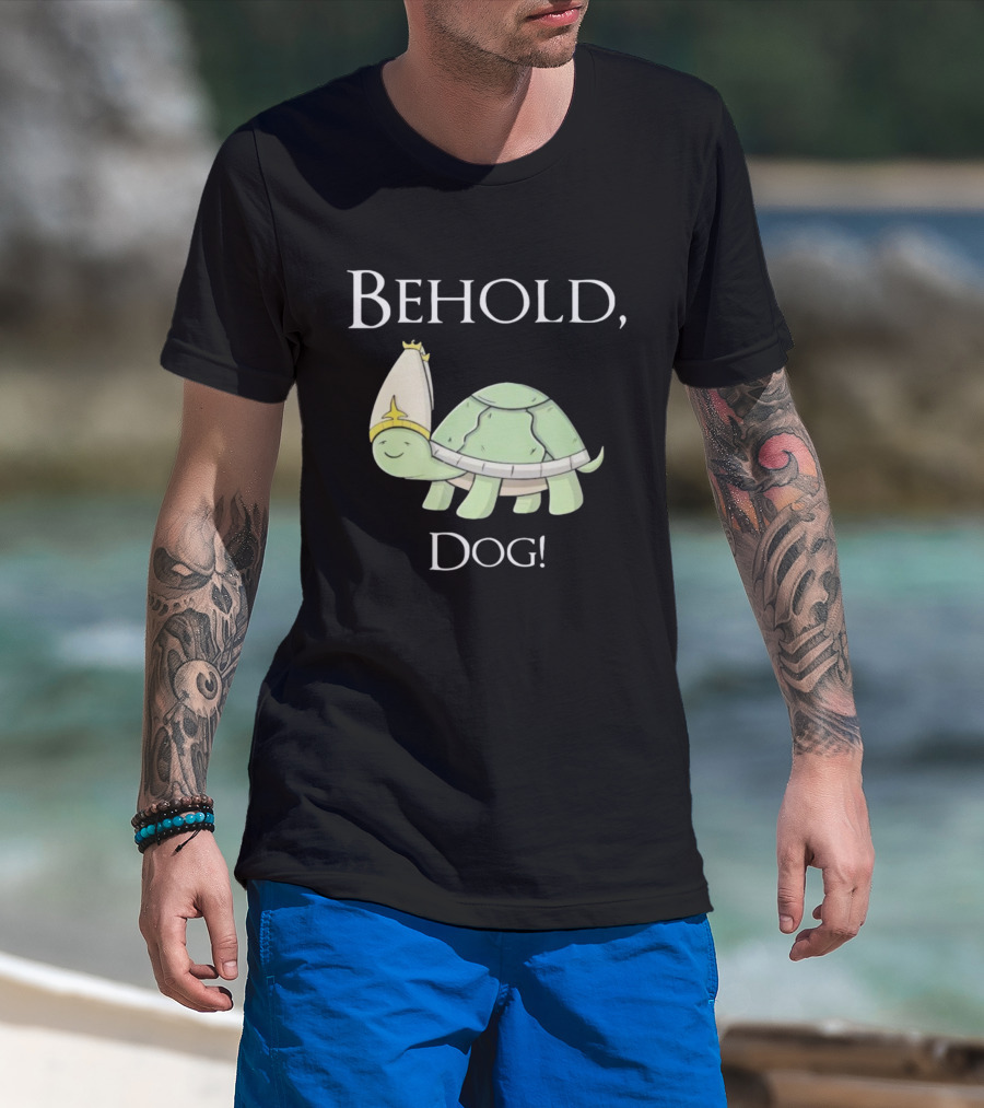 Behold Dog Turtle Wearing Bishop Hat T-Shirt