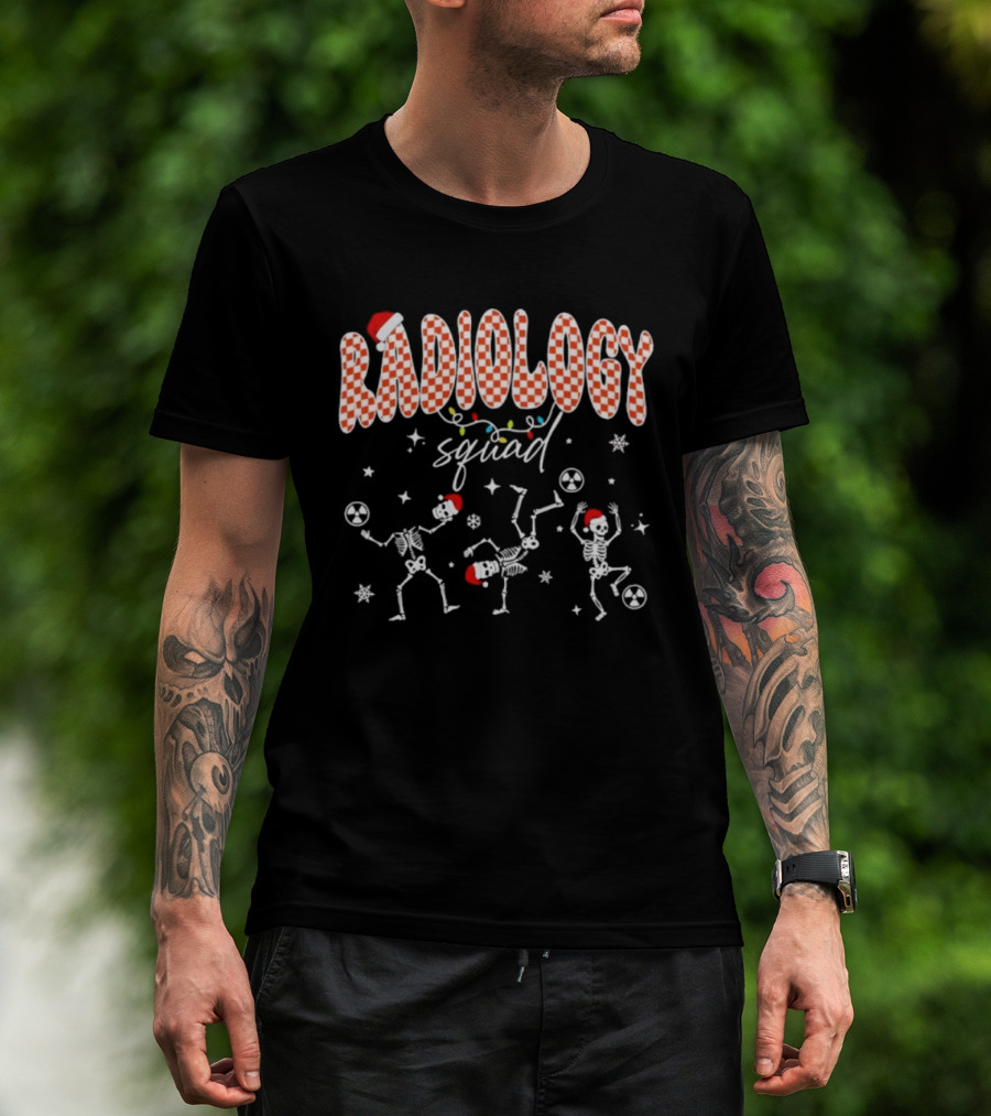 Radiology Squad Dancing Skeletons Christmas Party T-Shirt