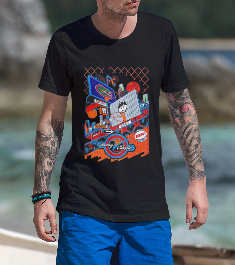 Florida Gators Vs UConn Huskies Jimmy V Classic December 9 ESPN Basketball Event T-Shirt