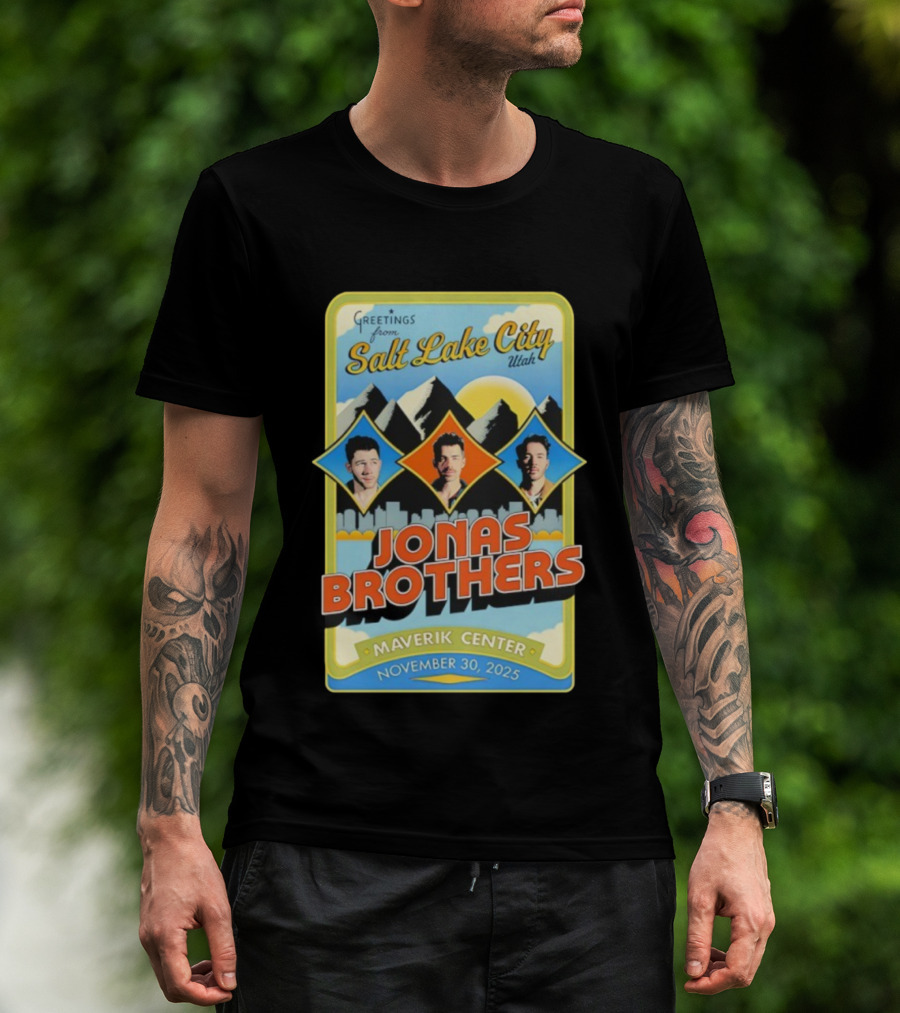 Greetings From Salt Lake City Utah Jonas Brothers Maverik Center November 30 2025 T-Shirt