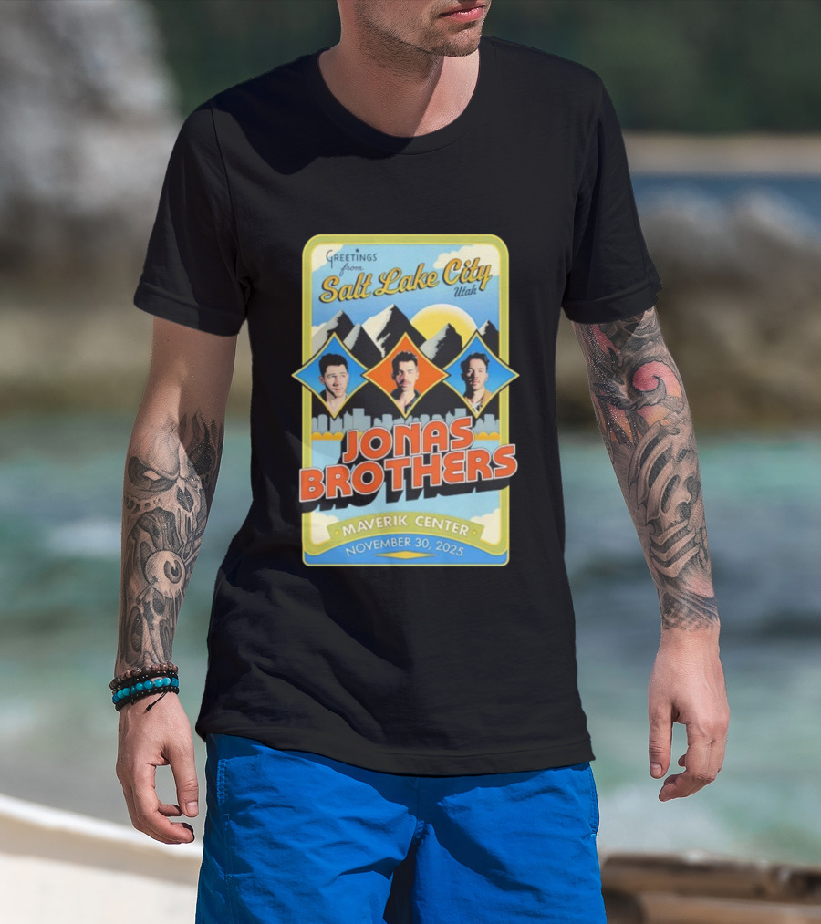 Greetings From Salt Lake City Utah Jonas Brothers Maverik Center November 30 2025 T-Shirt