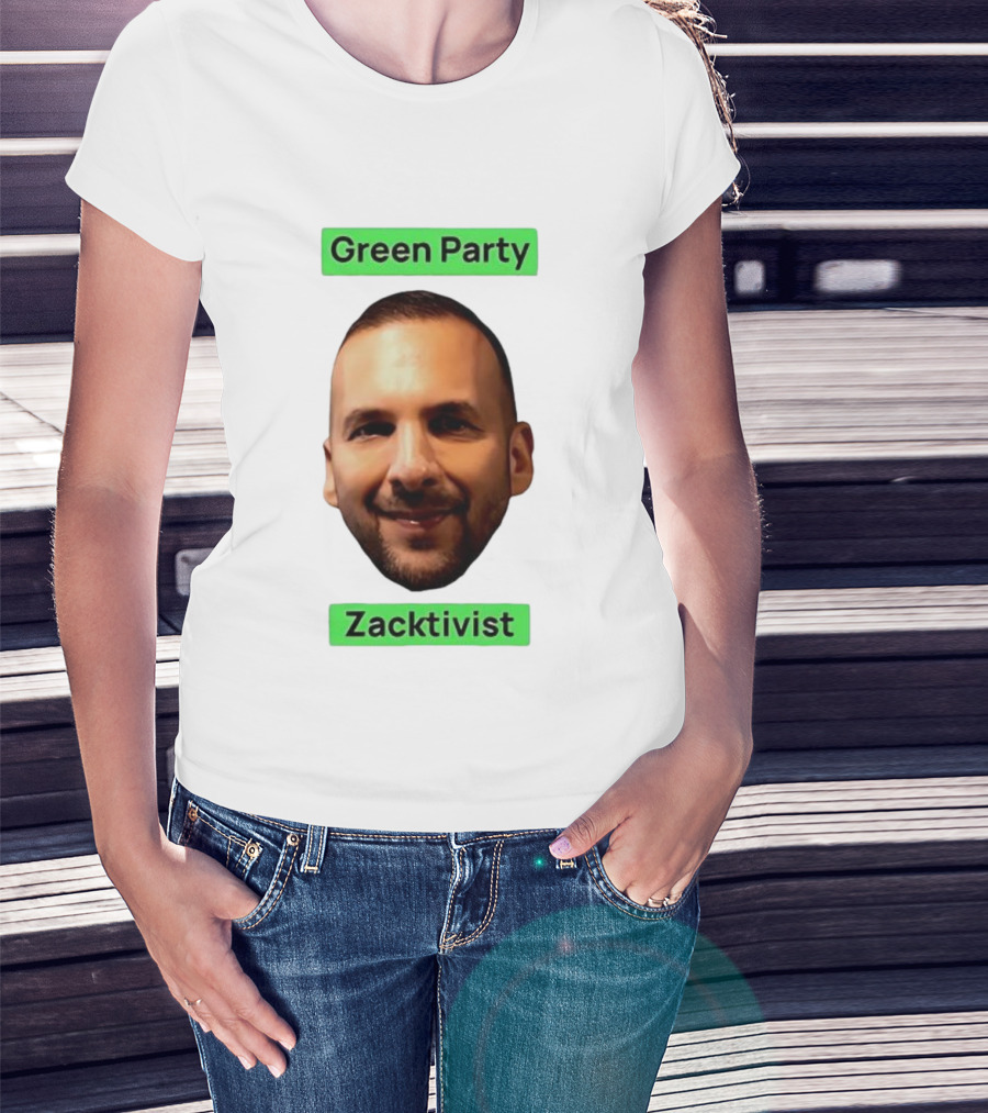 Green Party Zacktivist Face Graphic T-Shirt
