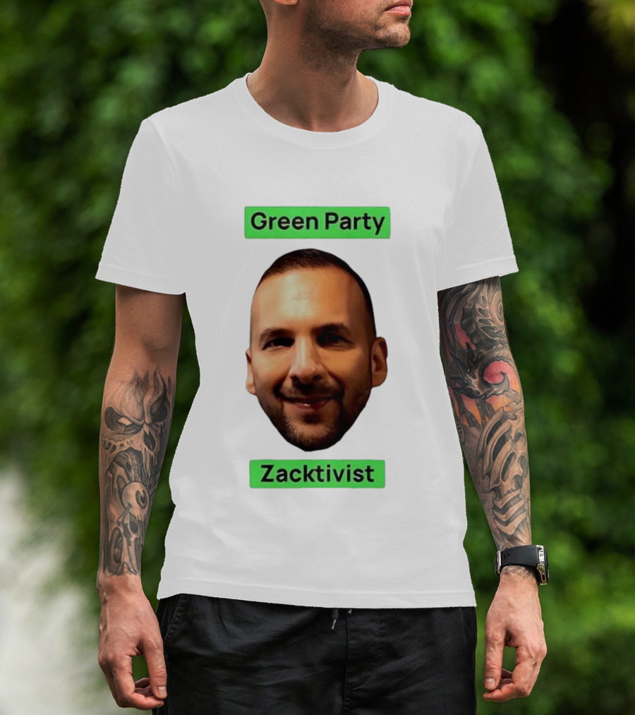 Green Party Zacktivist Face Graphic T-Shirt