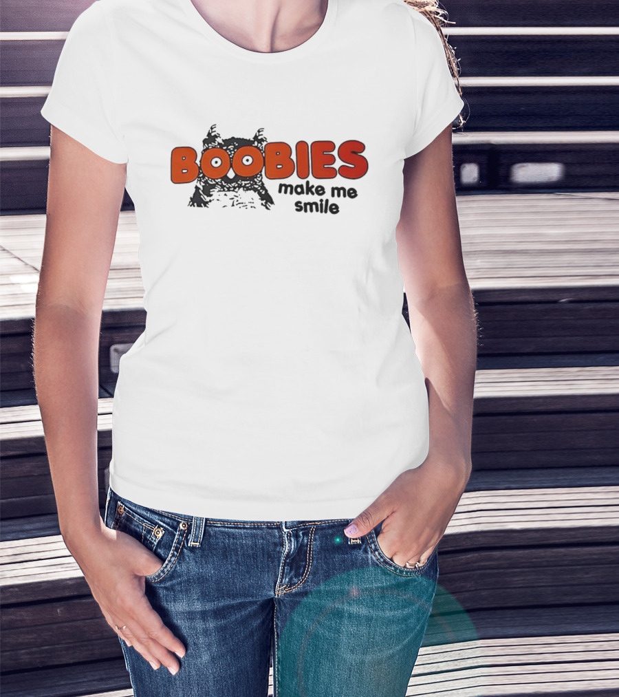 BOOBIES Make Me Smile Owl Hooters T-Shirt