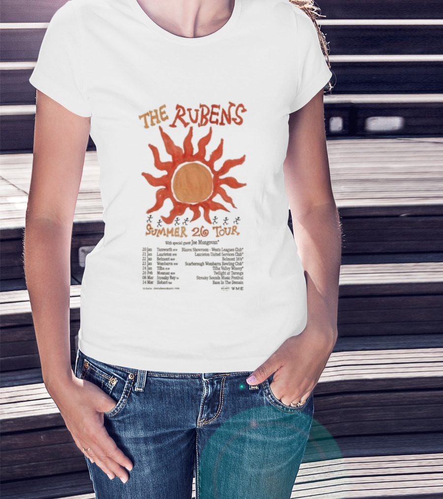 The Rubens Summer Tour 2026 Sunburst Dates And Locations T-Shirt