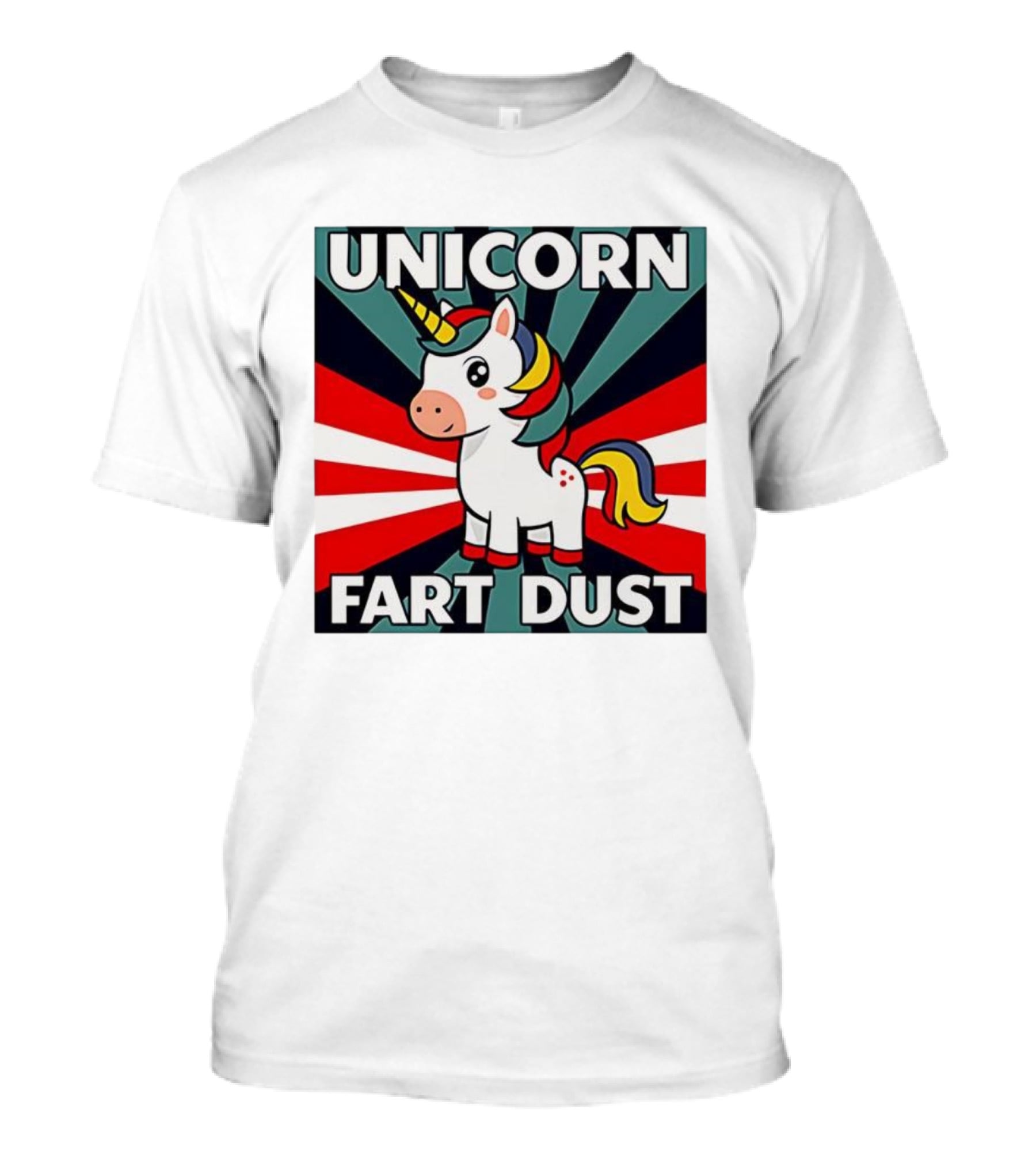 Unicorn Fart Dust Cartoon Colorful Cute Design T-Shirt