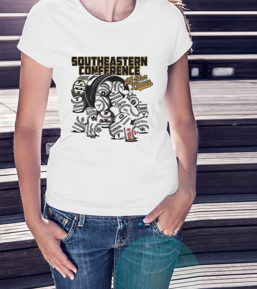 Southeastern Conference All Star Baseball Lineup Teams T-Shirt