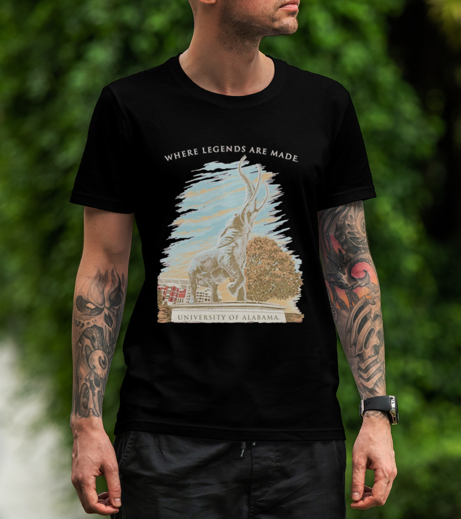 University Of Alabama Tuska Statue Where Legends Are Made T-Shirt