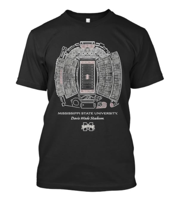 Mississippi State University Davis Wade Stadium Blueprint Stadium Layout Architecture Plan T-Shirt