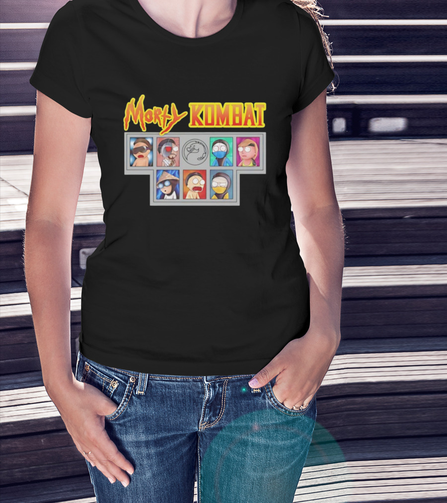 Morty Kombat Rick And Morty Mortal Kombat Characters Crossover T-Shirt