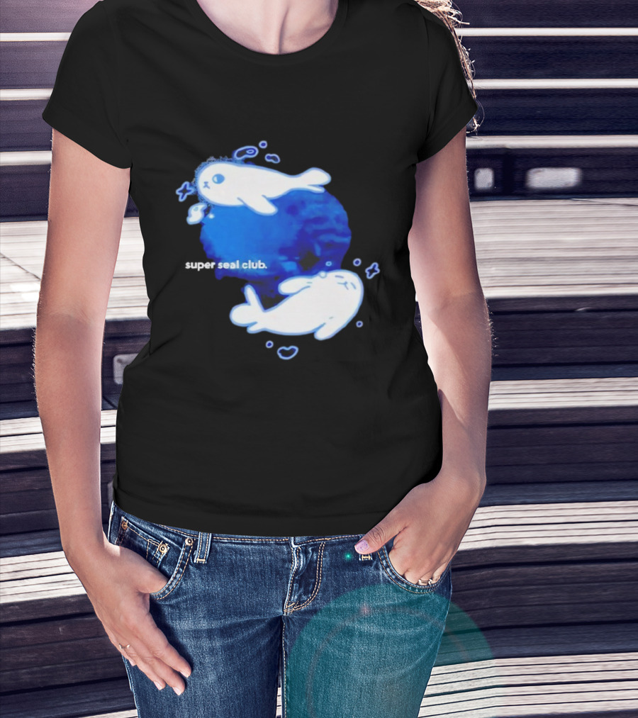 Super Seal Club 2025 Cute Cartoon Seal Design T-Shirt