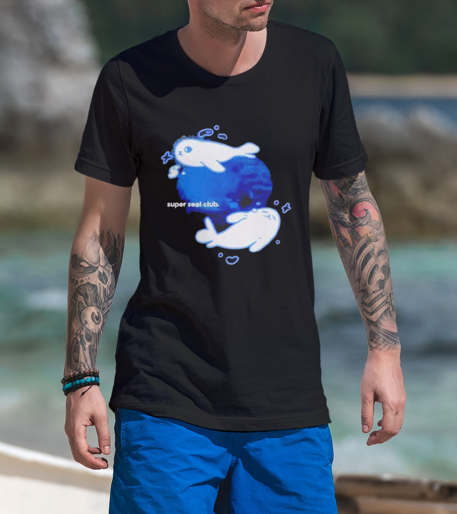 Super Seal Club 2025 Cute Cartoon Seal Design T-Shirt
