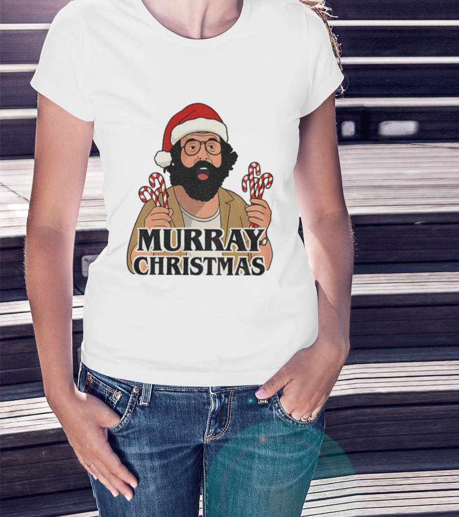Murray Bauman Murray Christmas Funny Holiday Santa Candy Cane T-Shirt