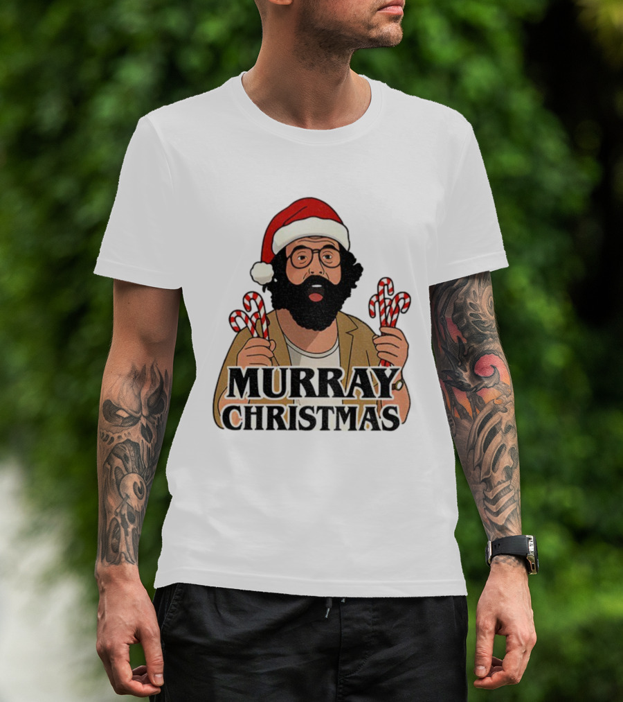 Murray Bauman Murray Christmas Funny Holiday Santa Candy Cane T-Shirt