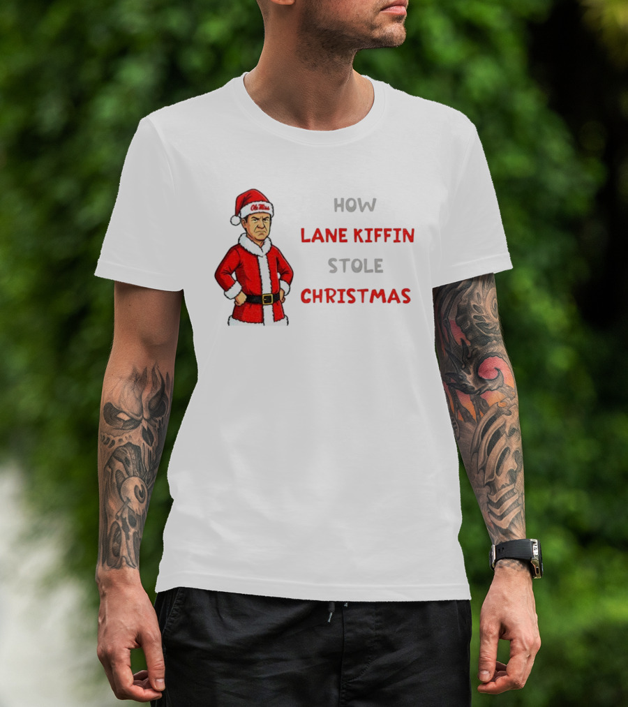 How Lane Kiffin Stole Christmas Funny Grinchmas Ole Miss Santa Coach T-Shirt