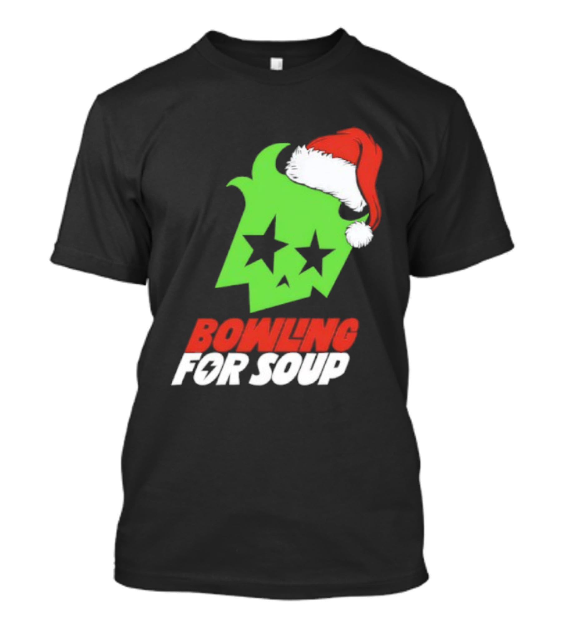 Bowling For Soup Xmas Christmas Santa Hat Stars T-Shirt