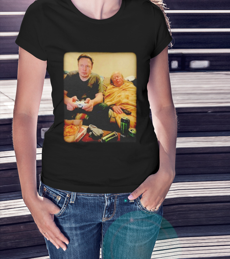 Elon Don Gaming Pizza Couch Monster Energy T-Shirt