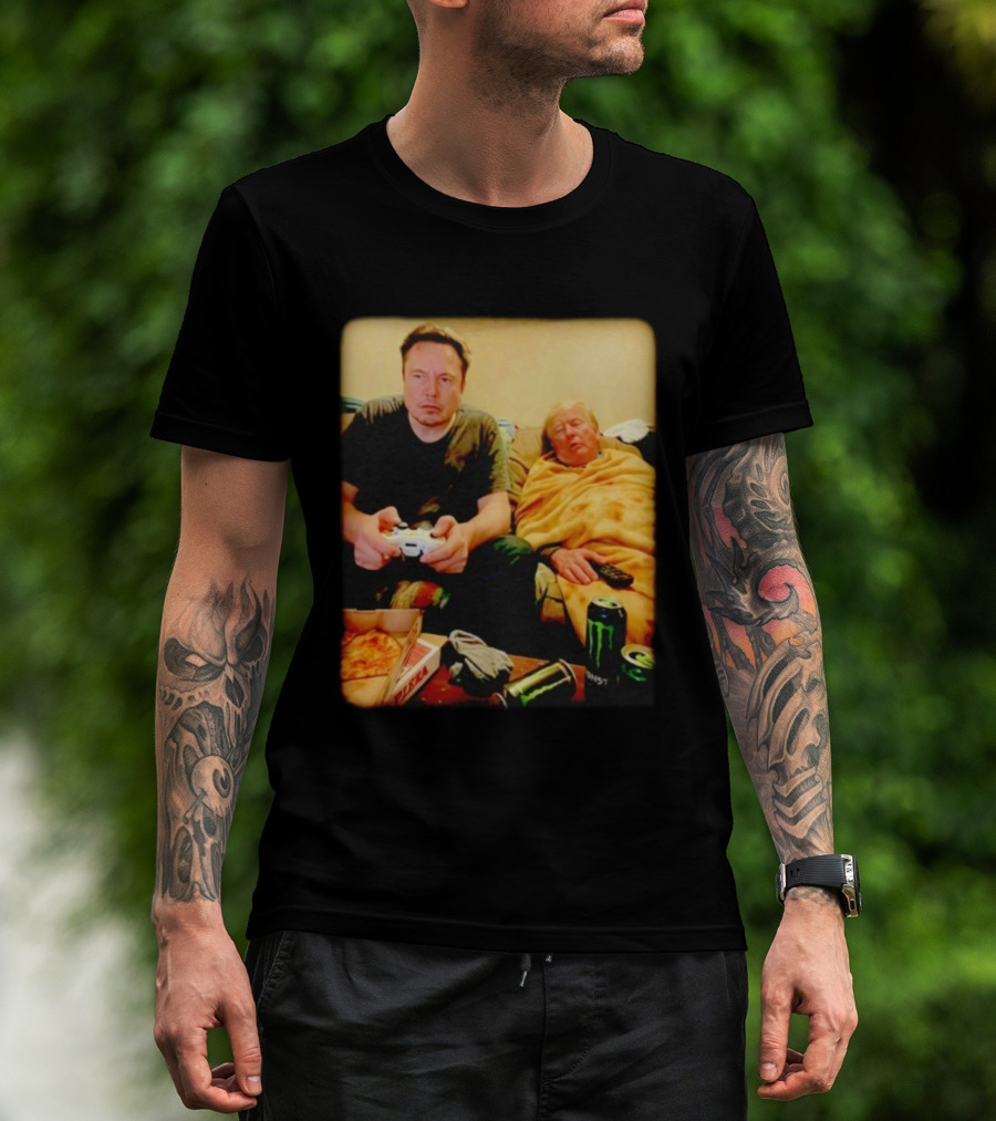 Elon Don Gaming Pizza Couch Monster Energy T-Shirt
