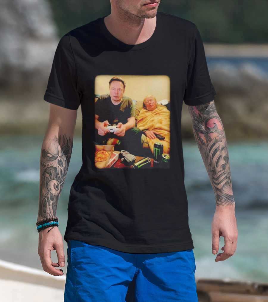 Elon Don Gaming Pizza Couch Monster Energy T-Shirt