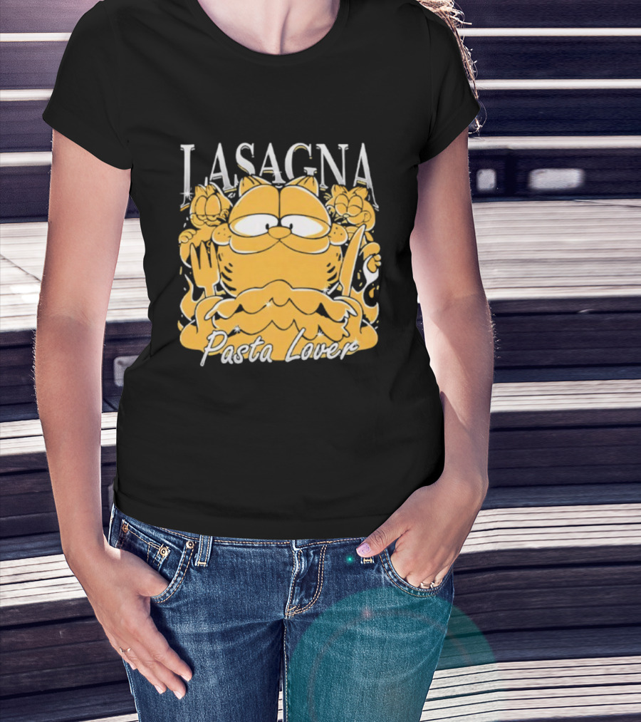 Garf Lasagna Pasta Lover Cat Iconic Character Fun Design T-Shirt