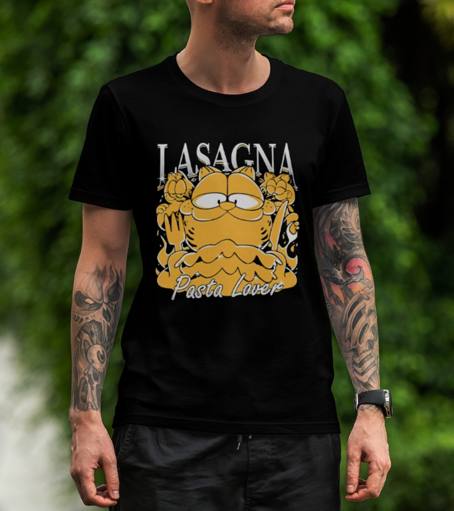 Garf Lasagna Pasta Lover Cat Iconic Character Fun Design T-Shirt