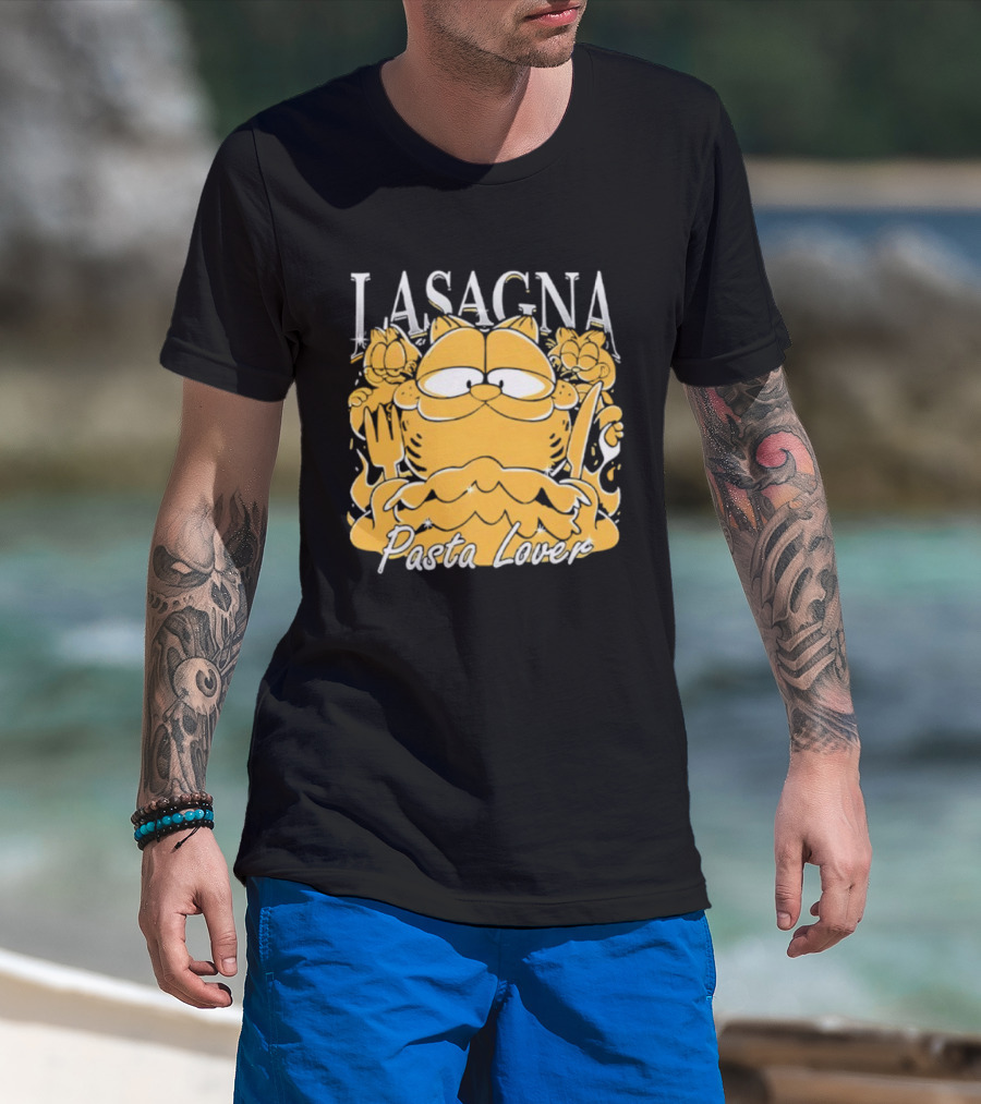 Garf Lasagna Pasta Lover Cat Iconic Character Fun Design T-Shirt
