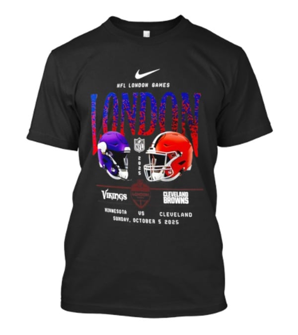 NFL London Games Vikings Vs Browns October 5th 2025 Helmets Clash T-Shirt