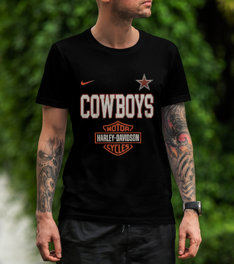 Cowboys Harley-Davidson Motor Style Nike Star T-Shirt