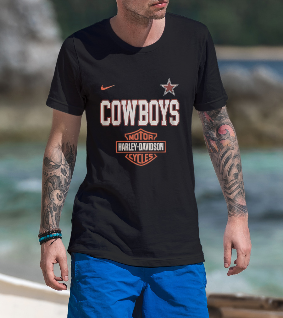 Cowboys Harley-Davidson Motor Style Nike Star T-Shirt